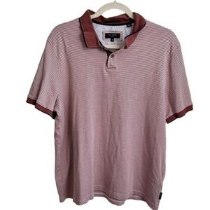 Ted Baker Men's Medium Gingen Trim Fit Stripe Short Sleeve Polo Shirt
